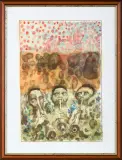 TRĘBACZE by Jan Lebensztejn, 1972, litografia barwna, papier, sold Jan 2017