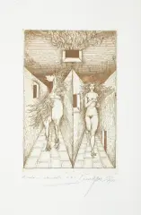 ERABO by Leszek Rózga, 1967, akwaforta sepiowa, papier, sold Jan 2017