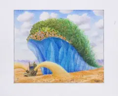OSTATNI LODOWIEC by Jacek Yerka, 2016, kredki, karton, sold Jan 2017
