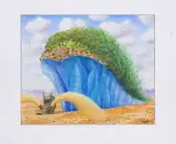 OSTATNI LODOWIEC by Jacek Yerka, 2016, kredki, karton, sold Jan 2017