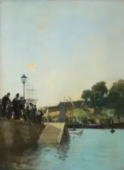 Aleksander Gierymski, WIDOK NABRZEŻA SEKWANY, ok. 1892, olej, płótno