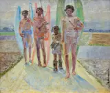 Jacek Malczewski, ANIOŁOWIE Z TOBIASZEM, olej, płótno