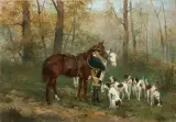 Maksymilian Gierymski, PRZED POLOWANIEM, ok. 1872, olej, płótno