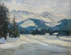 Stephan Filipkiewicz, TATRY ZIMĄ, olej, tektura