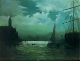 Louis Douzette, PORT NOCĄ W ŚWIETLE KSIĘŻYCA