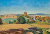 JESIEŃ NA POLACH by Wojciech Weiss, olej, płótno, sold Dec 2016