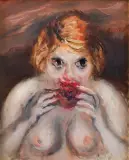 KOBIETA JEDZĄCA OWOC GRANATU by Zygmunt Menkes, przed 1939, olej, płótno, offered Dec 2016