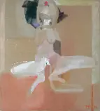 PANI BUDDA by Teresa Pągowska, 1994, tempera, akryl, płótno, offered Dec 2016