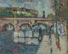 Jan Cybis, PARYŻ - SEKWANA, 1959, olej, płótno