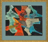 Abstrakcja by Fryderyk Antoni Hayder, 1974, gwasz, papier, sold Nov 2016