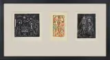 Janina Kraupe, Boże Narodzenie (tryptyk), 1965, linoryt, papier