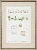 Notatnik grecki I (Attyka, Peloponez) by Maria Okołów-Podhorska, 1979, akwaforta barwna, papier, sold Nov 2016