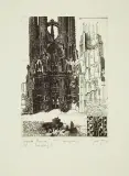 Tadeusz Michał Siara, Sagrada Familia (List z Barcelony II), 1998, akwaforta, papier kremowy