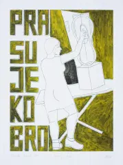 Prasuje Kobro by Marek Sobczyk, 2008, serigrafia, papier, sold Nov 2016