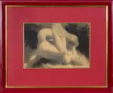 Stefan Żechowski, Scena erotyczna, 1968, ołówek, pastel, papier kremowy