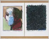 Tomasz Żołnierkiewicz, Bez tytułu (Rysunki z Dłużewa, dyptyk), 2000, pastel, węgiel, akwarela, papier