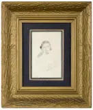 Teodor Axentowicz, PORTRET CÓRKI GLADYS (?), OK. 1905, ołówek, tusz, papier