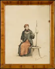 Ludwik Kurella, PRZĄDKA, 1870, akwarela, kredka, papier