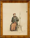 Ludwik Kurella, PRZĄDKA, 1870, akwarela, kredka, papier