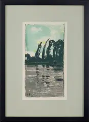 Jan Stanisławski, TOPOLE, 1901, autolitografia barwna, papier