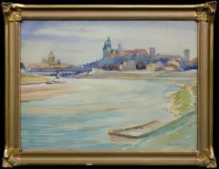Henryk Uziemblo, WISŁA POD WAWELEM, 1916, akwarela, karton