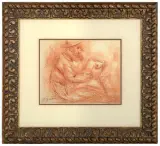 ŻYD CZYTAJĄCY KSIĘGĘ by Jakub (Jacques) Zucker, sangwina, papier, sold Nov 2016