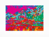 PEJZAŻ SZWAJCARSKI. ALEATORYZM by Zdzisław Otello Horodecki, 2006, akryl, karton, offered Oct 2016