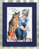 Andrzej Fogtt, KOBIETA I PIES, 1997, pastel, papier
