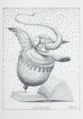 LITEROJAD by Jacek Yerka, 2016, ołówek, papier, sold Oct 2016