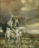 OBRAZ 1740. PAMIĄTKA Z ŁAGOWA 2 by Jerzy Duda-Gracz, 1994, olej, płyta, sold Oct 2016