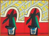 Janusz Przybylski, KWIATY (DYPTYK), 1984, akryl, olej, płótno