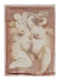 ROZPŁYWANIE SIĘ PRASAMIC by Franciszek Starowieyski, 2005, kredka sepiowa, akwarela, papier, offered Oct 2016