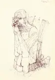 BEZ TYTUŁU by Zdzisław Beksiński, lata 90. XX w., cienkopis, papier, sold Oct 2016