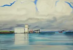PORT ARTHUR by Rafał Malczewski, 1948, akwarela, ołówek, papier, sold Oct 2016