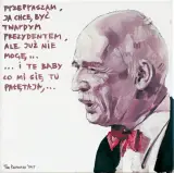 JANUSZ KORWIN-MIKKE. Z CYKLU CASTING by The Krasnals The Krasnals, 2015, olej, płótno, sold Oct 2016