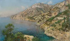 Enrico Gargiulo, BRZEGI CAPRI, olej, płótno