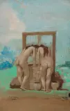 Władysław Podkowiński, PRZY STUDNI, 1889, akwarela, gwasz, papier naklejony na tekturę