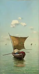 Vittorio Capessiero, ZNAD ZATOKI NEAPOLITAŃSKIEJ, olej, deska