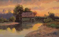 STARY MŁYN by Wiktor Korecki, 1939, olej, płótno, sold Oct 2016