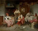 Franz Streitt, PIERWSZE KROKI, OK. 1875, olej, płótno