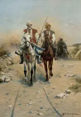 Michał Gorstkin-Wywiórski, JEŹDŹCY WSCHODNI, ok. 1885, olej, płótno