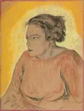 PORTRET KOBIETY, 10 IX 1935 by Stanisław Ignacy Witkiewicz, węgiel, pastel, papier beżowy, sold Oct 2016