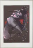 Andrzej Domżalski, AKT, 2016, pastel, tusz, akryl, karton ciemnobrunatny
