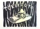 Jarosław Modzelewski, Törpeauto, 2009, litografia, papier