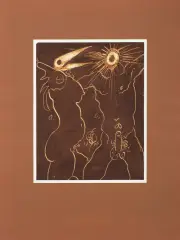 PARA by Franciszek Starowieyski, 2000, rysunek negatywowy, wydrapany w brunatnym gwaszu, sold Sep 2016