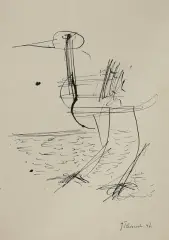 BEZ TYTUŁU by Jerzy Tchorzewski, 1947, tusz pióro, papier, sold Sep 2016