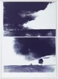 PEJZAŻ by Jan Tarasin, 1990, serigrafia ciemnogranatowa, sold Sep 2016