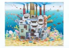 WIELKA RAFA PIERNIKOWA by Jacek Yerka, 2016, kredki, ołówek, karton, sold Sep 2016