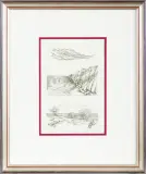 GRECJA -SANTORINI by Maria Okołów-Podhorska, 1999, akwaforta, papier, sold Jul 2016