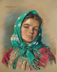 Henryk Uziemblo, KASIA, 1937, pastel, tektura